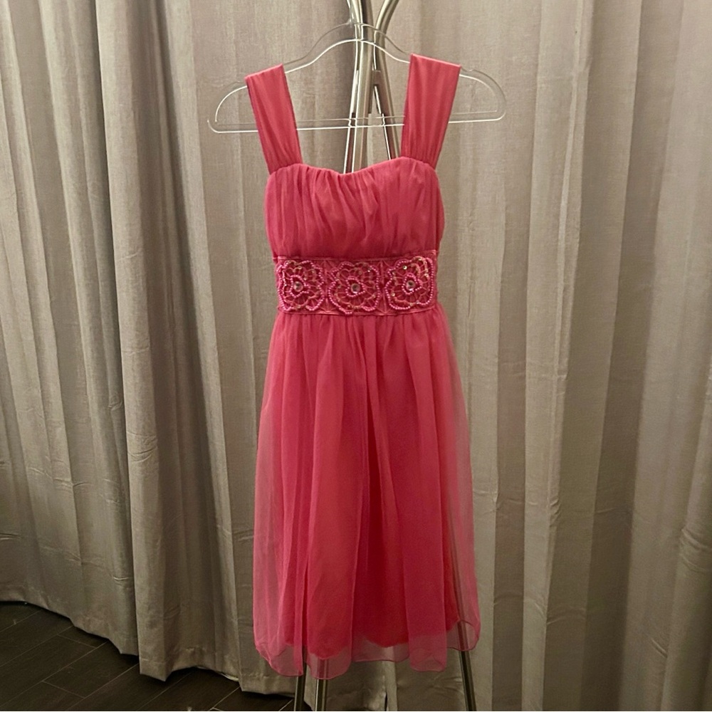 Sequin Hearts Pink Formal Kids Dress